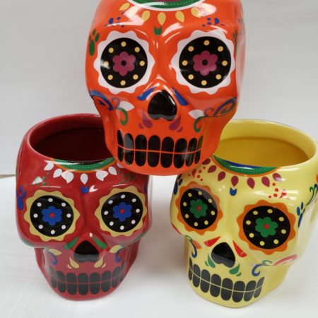 Sugar Skull Ceramic Pots